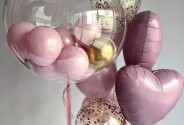 Set elegant de baloane in nuante delicate de roz si auriu — foto 1